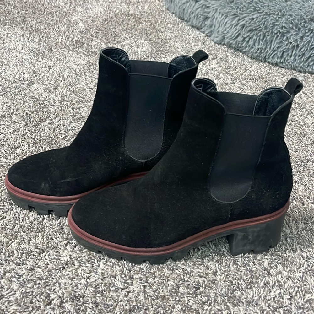 Black Suede Chelsea Boots